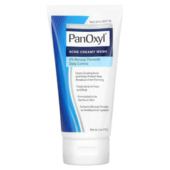 PanOxyl Acne Creamy Wash 4% Benzoyl Peroxide - Daily Control Cleanser 170g