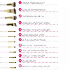 BH Cosmetics Pink Studded Elegance 12 Piece Brush Set (With Stand) Makeup Brushes My Store