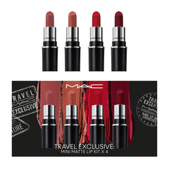 MAC Travel Exclusive Lipstick 4-in-1 Set – Mini Matte & Satin Lipsticks Collection