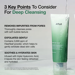 Anua Heartleaf + BHA Cleansing Foam | Deep Pore Cleanser for Sensitive Skin