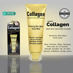 Wokali Collagen Anti-Aging & Anti-Acne Facial Wash 120ml – Deep Cleansing & Youthful Glow