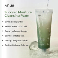 Anua Heartleaf Succinic Moisture Cleansing Foam 150ml | Gentle Hydrating Cleanser