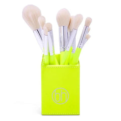 Bh Cosmetics Color Festival 12 Piece Makeup Brush Set – Bright Synthetic Brushes with Angled Brush Holder for Eyes & Face