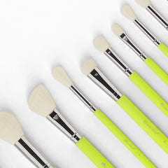 Bh Cosmetics Color Festival 12 Piece Makeup Brush Set – Bright Synthetic Brushes with Angled Brush Holder for Eyes & Face