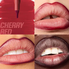 Huda Beauty Lip Contour Lip Stain Cherry Red – 12 Hour Long-Lasting Matte Color
