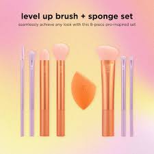 Real Techniques Level Up Brush and Sponge Set – 6-Piece Kit for Flawless Makeup Application