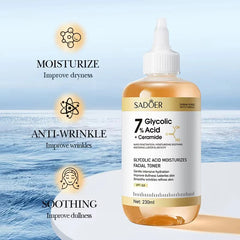 Sadoer 7% Glycolic Acid Toner with Ceramide 230ml | Exfoliating & Hydrating Skin Care