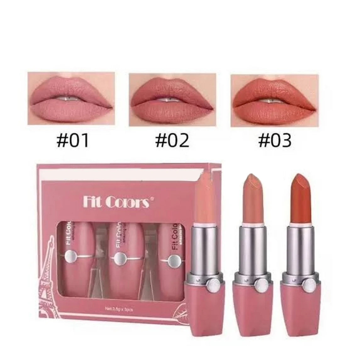 Fit Color Lipstick Set (Pack Of 3)