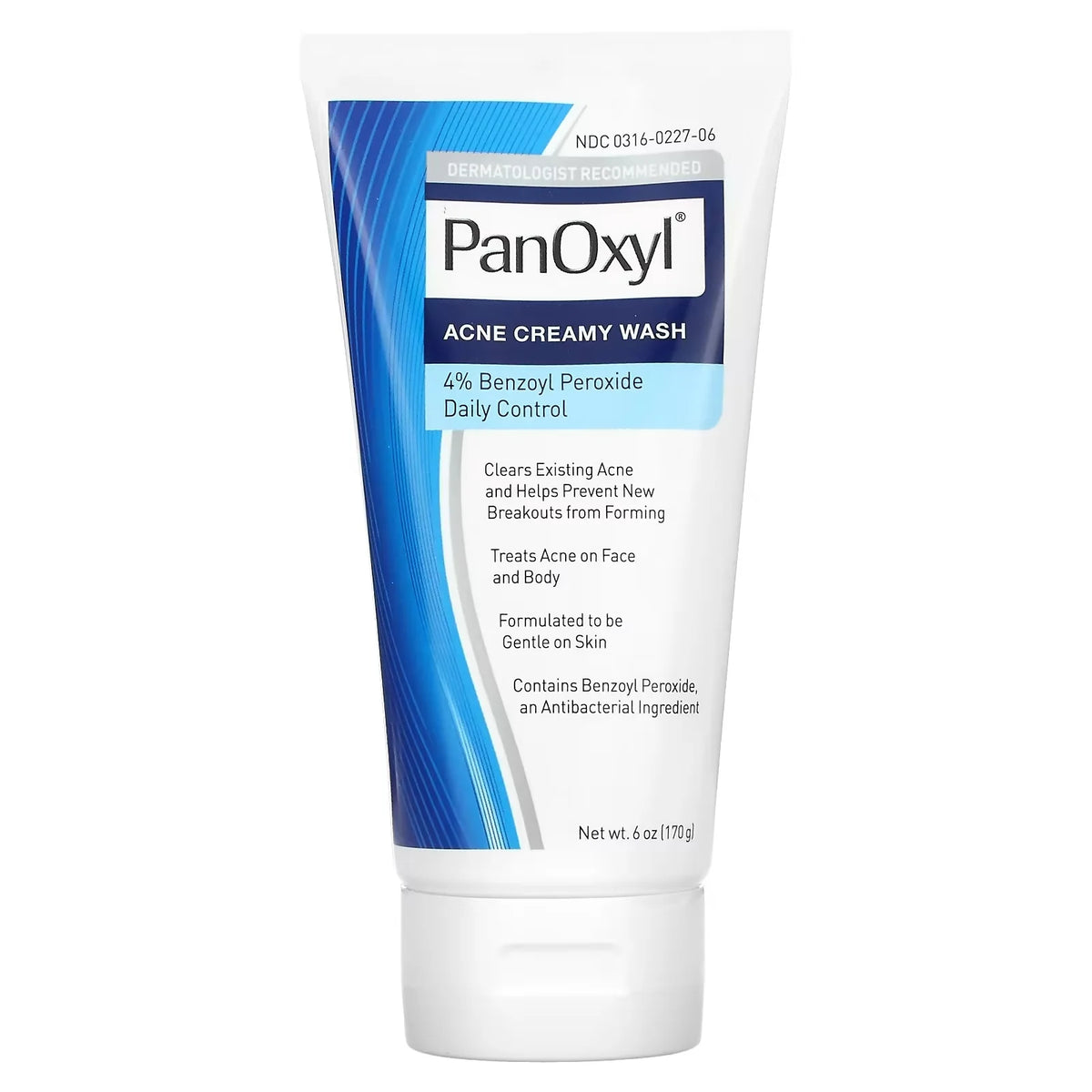 PanOxyl Acne Creamy Wash 4% Benzoyl Peroxide - Daily Control Cleanser 170g