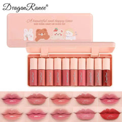 Dragon Ranee A Beautiful And Happy Time Sexy Pearl Light Lip Gloss 10Pcs Set