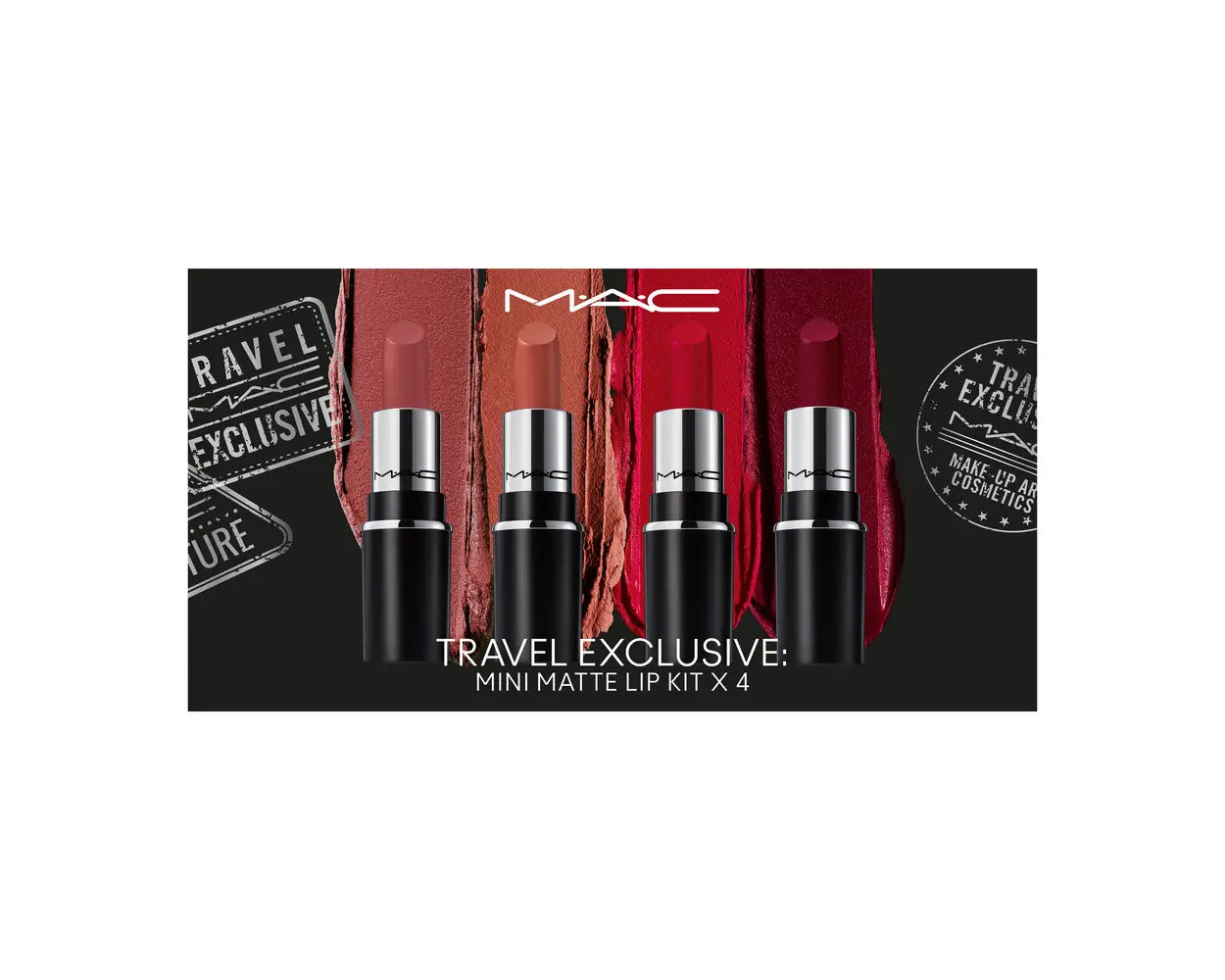 MAC Travel Exclusive Lipstick 4-in-1 Set – Mini Matte & Satin Lipsticks Collection