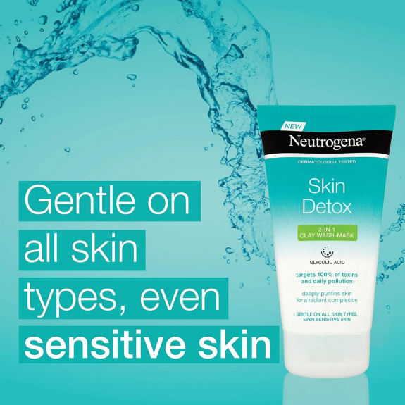 Neutrogena Skin Detox Clarifying Clay Wash Mask 150ml – Deep Cleanse & Purify Skin