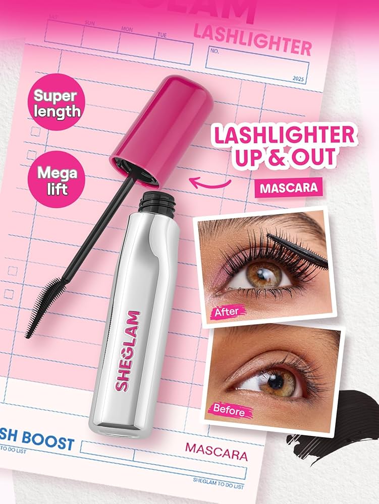 Sheglam Lashlighter Up & Out Mascara – Lengthening, Lifting & Volumizing Black Mascara