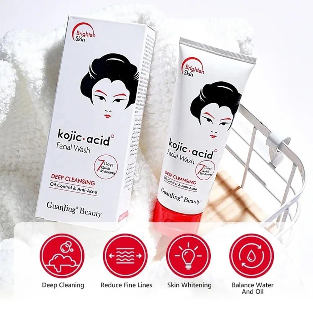 Guanjing Beauty Kojic Acid Facial Wash 100G – Brightening Cleanser for Glowing Skin