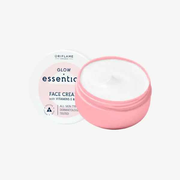Oriflame Glow Essentials Face Cream 75ml – Vitamin E & B3 Moisturizer for Radiant Skin
