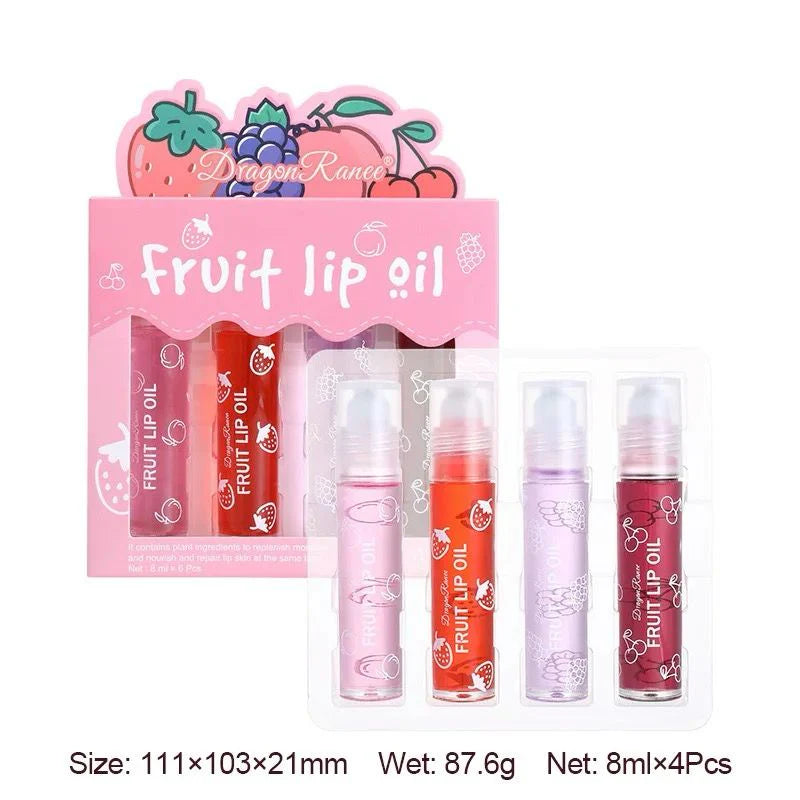 Dragon Ranee 4pcs Fruit Lip Oil