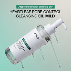 Anua Heartleaf Pore Control Cleansing Oil Mild - 200ml | Gentle Makeup Remover & Pore Care