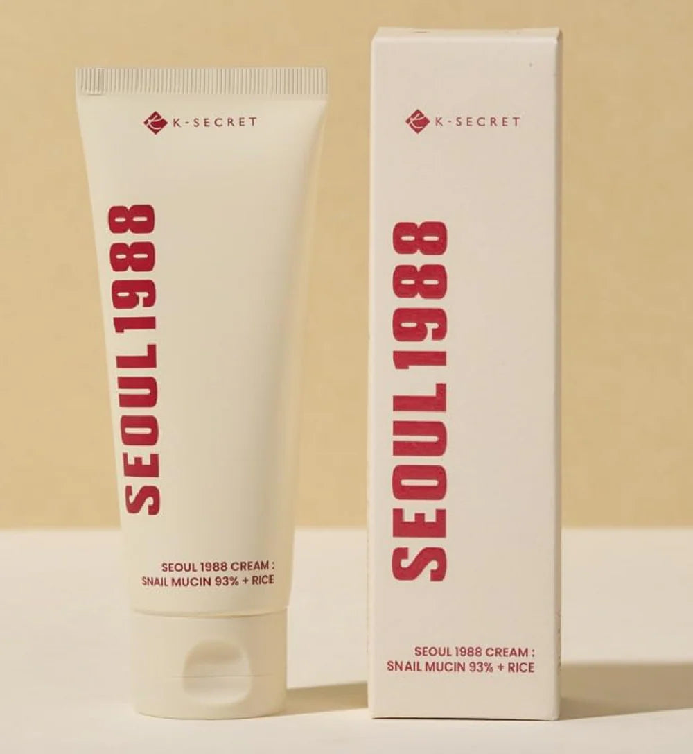 K-Secret Seoul 1988 Snail Mucin 93% + Rice Cream 100g – Hydrating & Brightening Korean Moisturizer