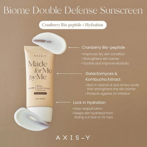 Axis-Y Biome Double Defense Sunscreen 50ml | SPF 50+ PA++++ UV Protection