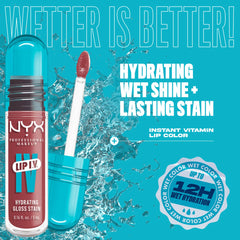 NYX Lip I.V. Hydrating Lip Gloss Stain 5ml – Long Lasting Gloss Tint
