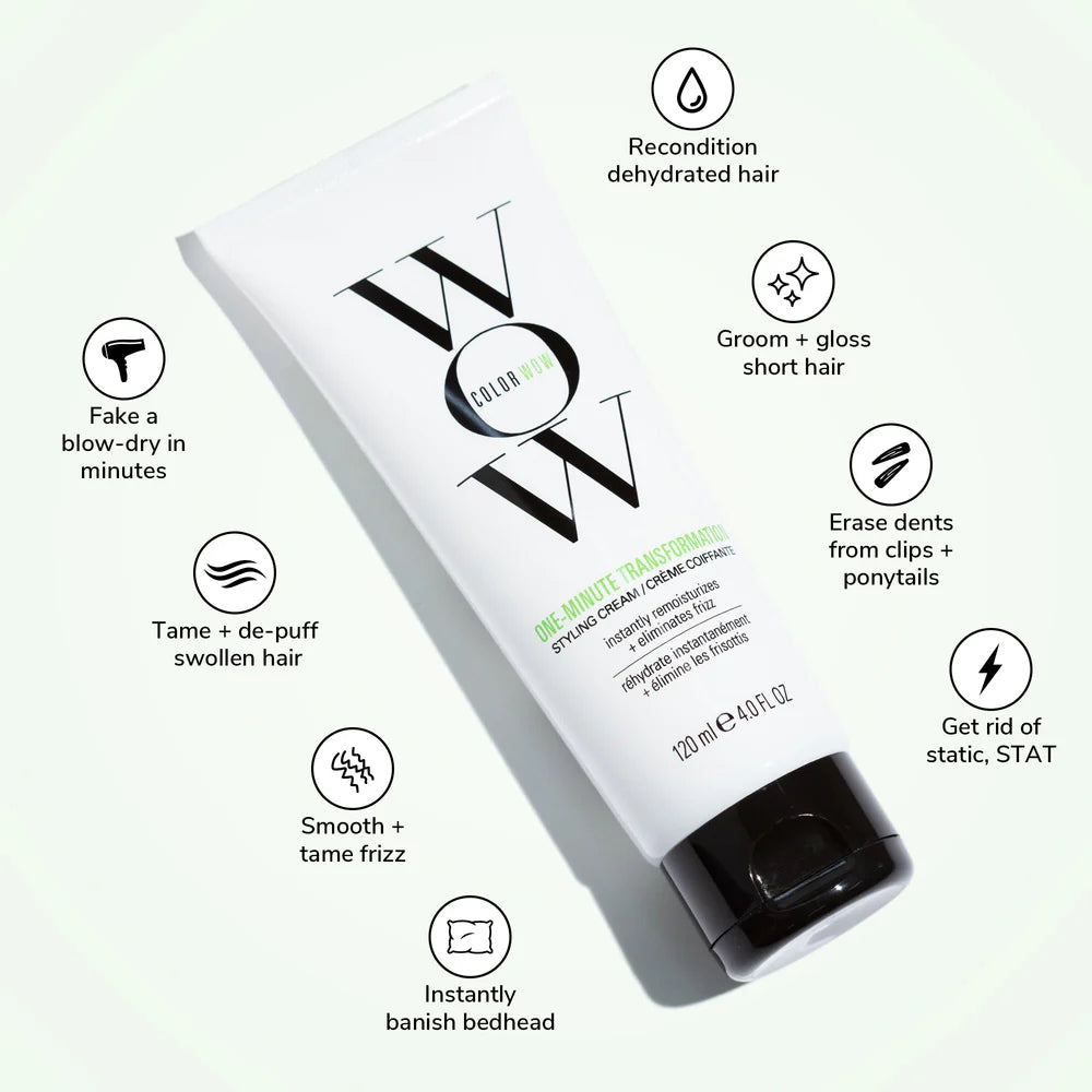 Color Wow One-Minute Transformation Styling Cream 120ml – Frizz Control & Smooth Hair Styling Cream