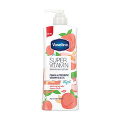 Vaseline Supervitamin Peach & Prebiotic Brightening Serum 360ml | Vitamin B3 & C Skin Glow