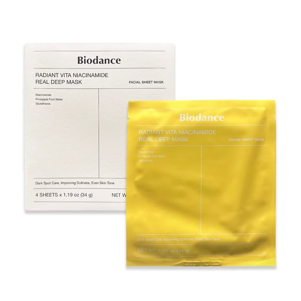 Biodance Radiant Vita Niacinamide Real Deep Sheet Mask – Brightening & Hydrating Korean Skincare