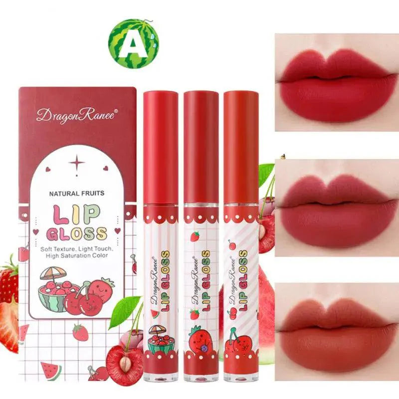 Dragon Ranee Waterproof Long Lasting Natural Fruit Lip Gloss (Set of 3)