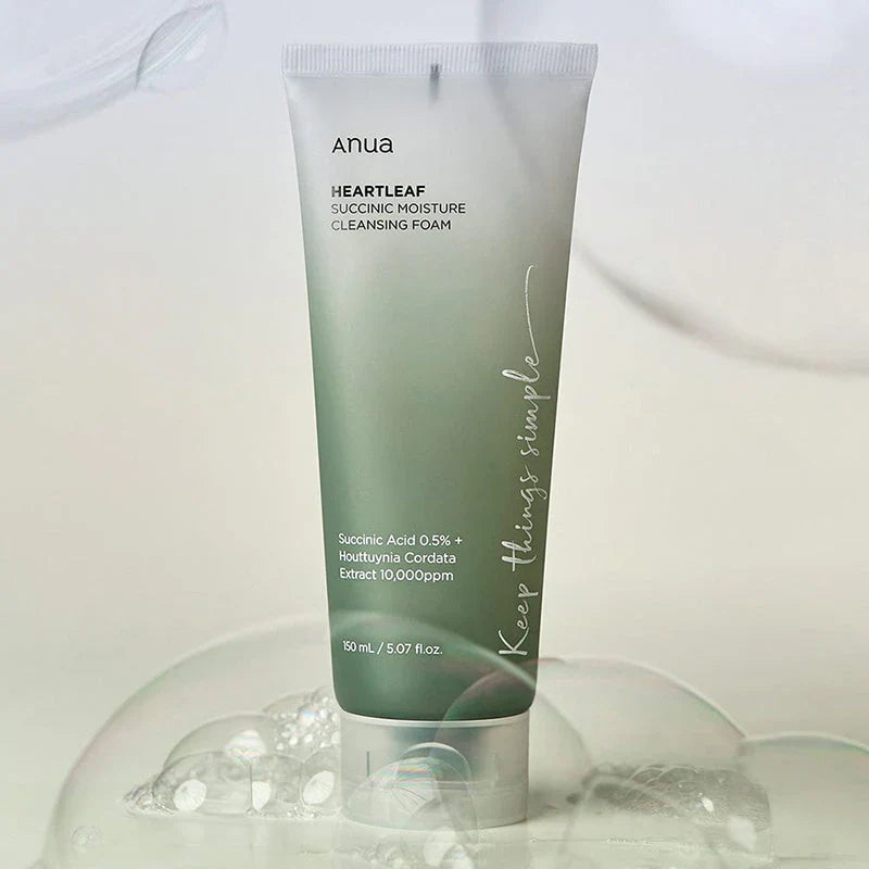 Anua Heartleaf Succinic Moisture Cleansing Foam 150ml | Gentle Hydrating Cleanser
