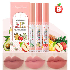 Dragon Ranee Waterproof Long Lasting Natural Fruit Lip Gloss (Set of 3)