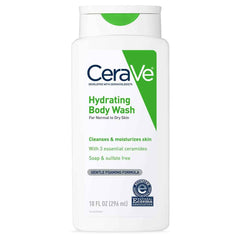 CeraVe Hydrating Body Wash 296ml – Moisturizing Cleanser for Dry & Sensitive Skin