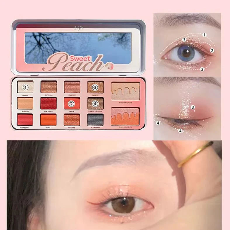 Biya 12 Colour Sweet Peach Eyeshadow