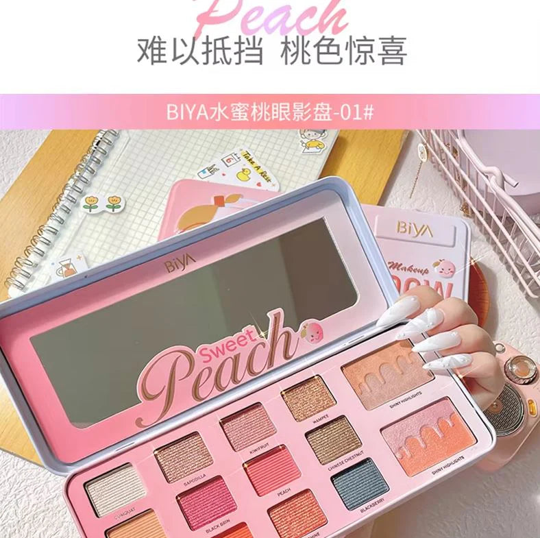 Biya 12 Colour Sweet Peach Eyeshadow