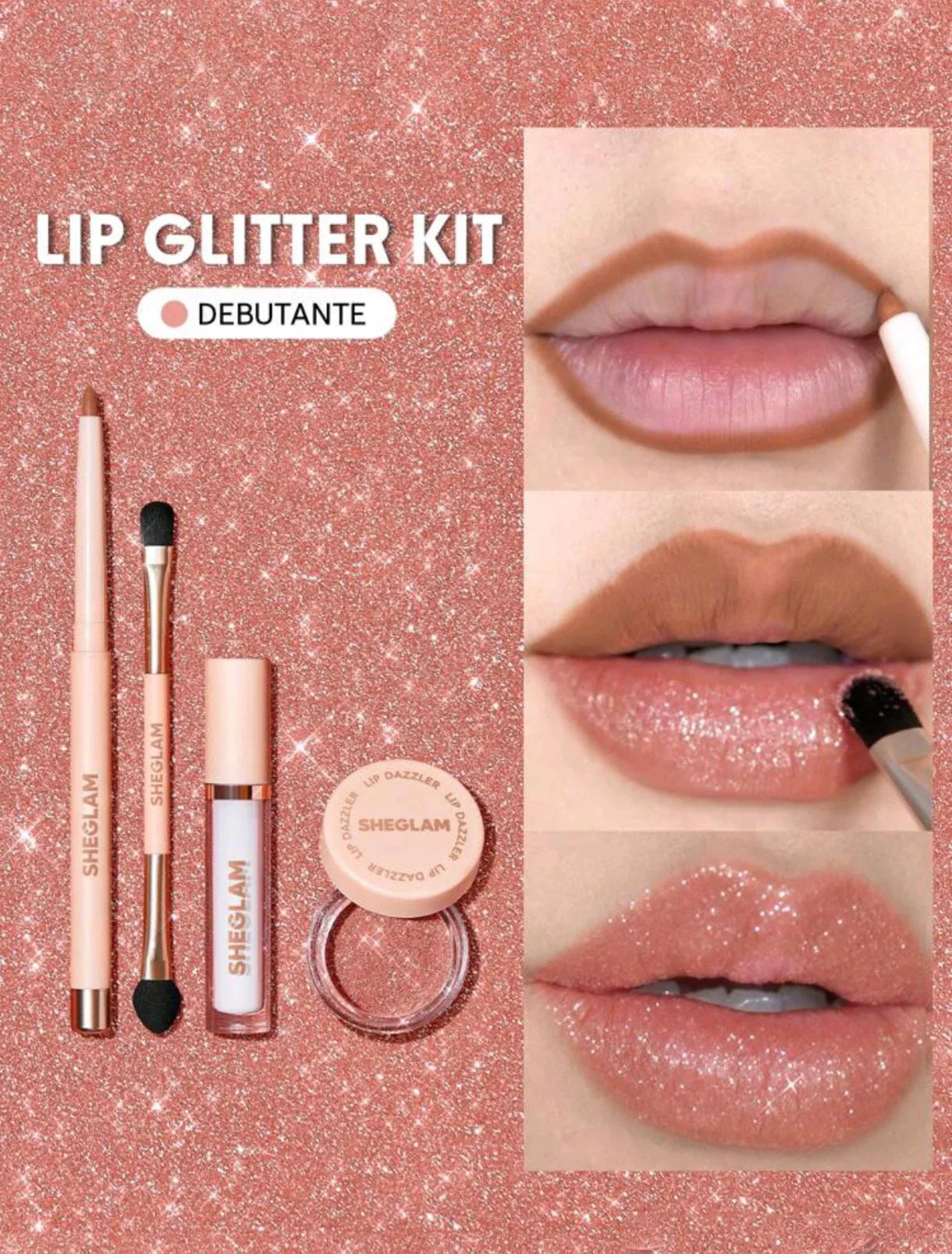 Sheglam Lip Dazzler Glitter Kit 4 IN 1 | Sparkling Lip Makeup