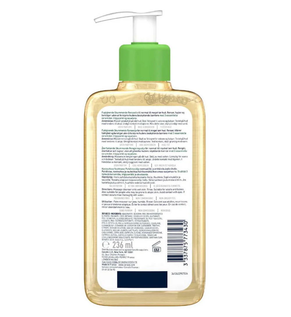 CeraVe Hydrating Foaming Oil Cleanser 237ml – For Dry Skin