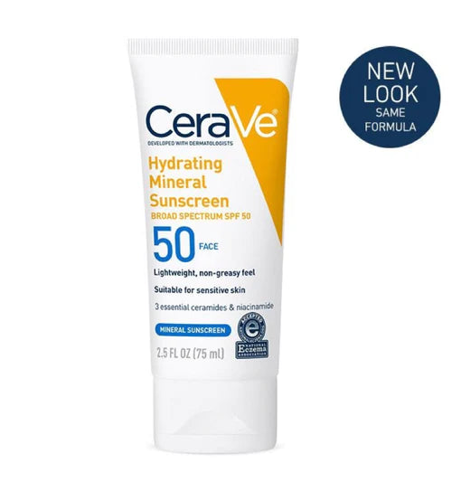 CeraVe Hydrating Mineral Sunscreen Face SPF 50-75ML