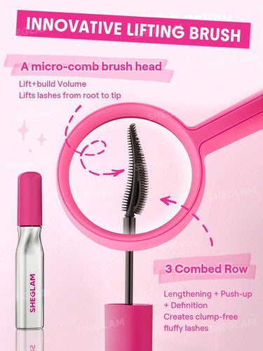 Sheglam Lashlighter Up & Out Mascara – Lengthening, Lifting & Volumizing Black Mascara