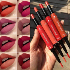 Heng Fang 2 in 1 Matte Lipstick Plus Lip Liner Pack Of 8