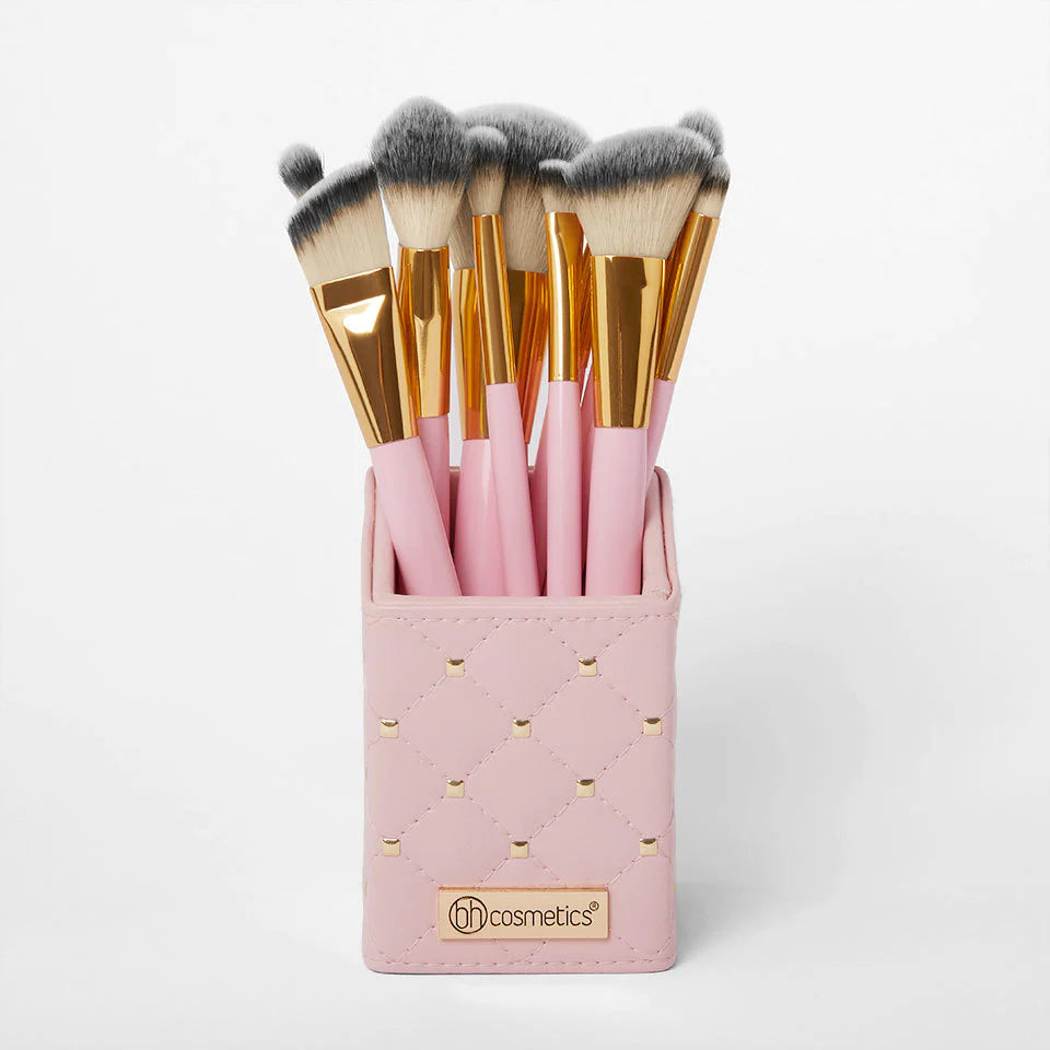 BH Cosmetics Pink Studded Elegance 12 Piece Brush Set (With Stand) Makeup Brushes My Store 