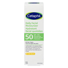 Cetaphil Daily Facial Moisturizer Hydratant Facial Quotidien SPF 50 50ml