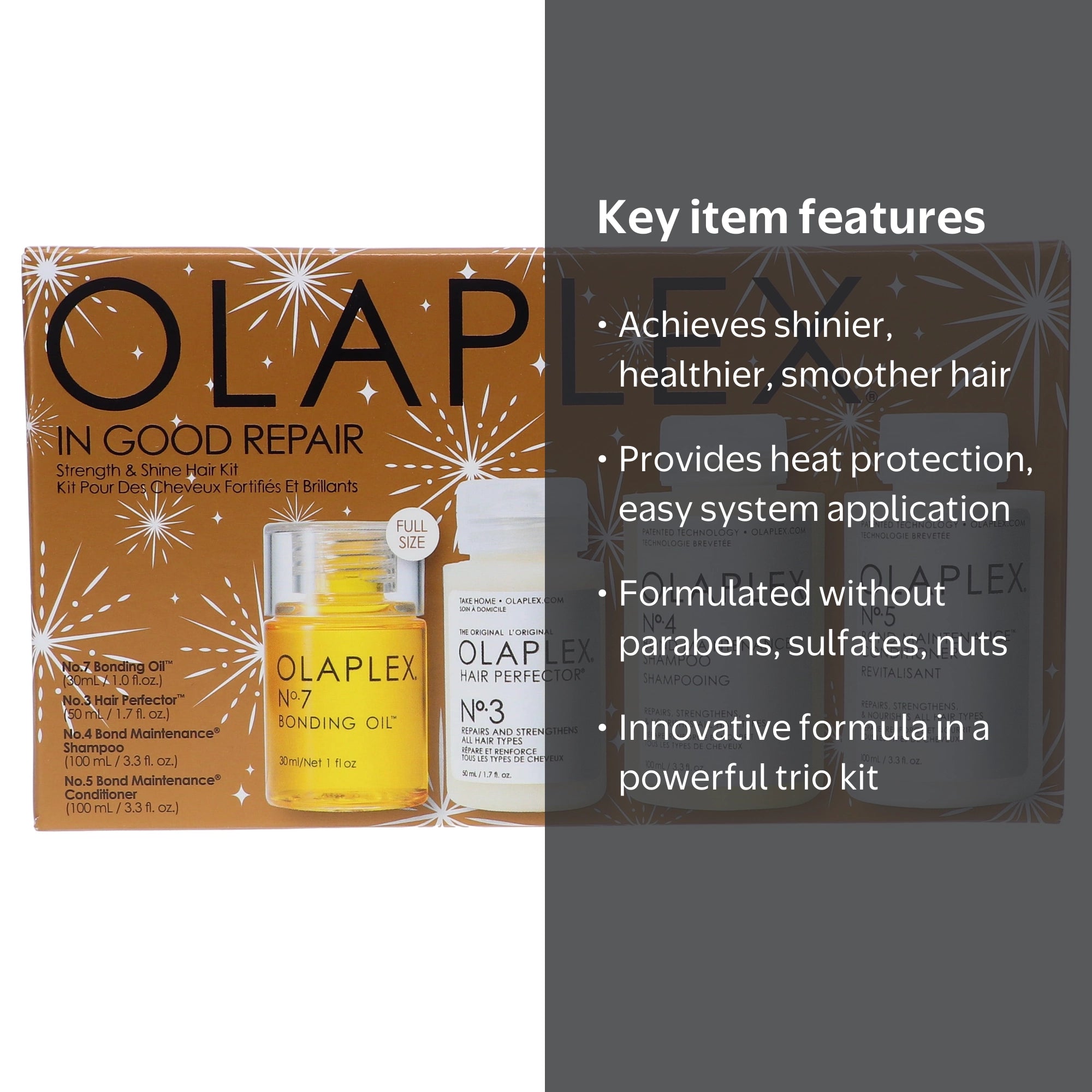 Olaplex In Good Repair Strength & Shine Hair Kit – Hair Repair, Strengthening & Shine Treatment