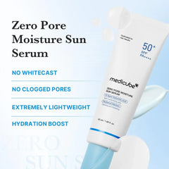 Medicube Zero Pore Moisture Sun Serum SPF 50+ 50ml | Lightweight Pore Care Sunscreen