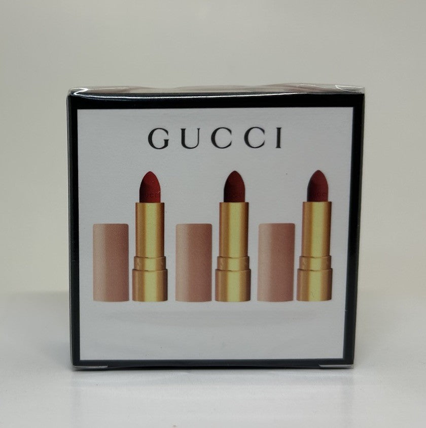 Gucci Rouge À Lèvres Mat Lipstick Trio – Luxury Matte Lipstick Set