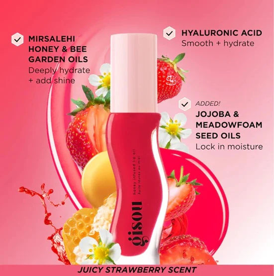 Gisou Honey Infused Lip Oil 8ml – Deeply Nourishing, High-Shine Lip Treatment