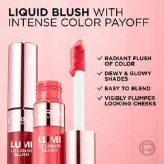 L'Oréal Lumi Le Blush Liquid 10ml – Dewy Glow Finish | Lightweight & Blendable Cheek Tint